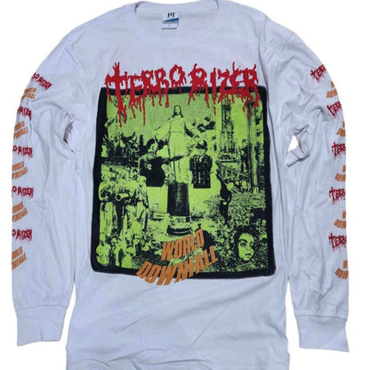 TERRORIZER - World Downfall White Longsleeve Tshirt