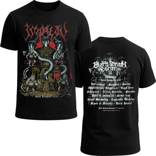 IMPIETY  - Asian Arrogance 2024 BLack Death Socety event shortsleeve Tshirt (New)